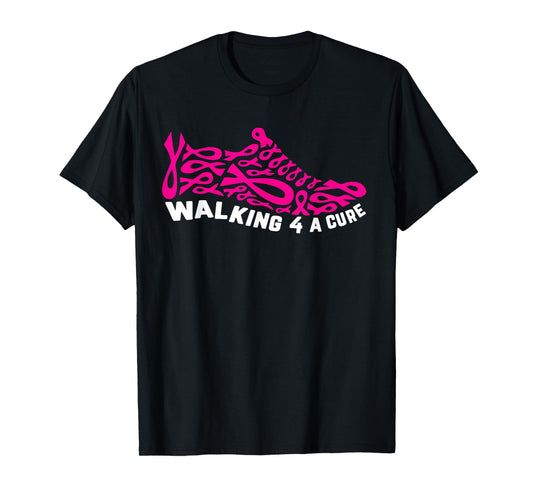 Breast Cancer Pink Ribbon Walk For Cure Cool Awareness Gifts T-Shirt