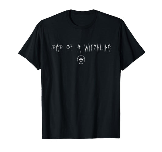 Dad of A Witchling Halloween Funny Daddy Papa Spooky Season T-Shirt