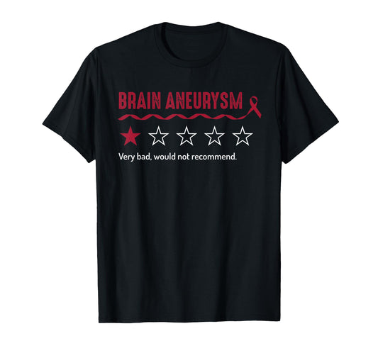 Brain Aneurysm Review Very Bad Would Not Recommend 1 Star T-Shirt