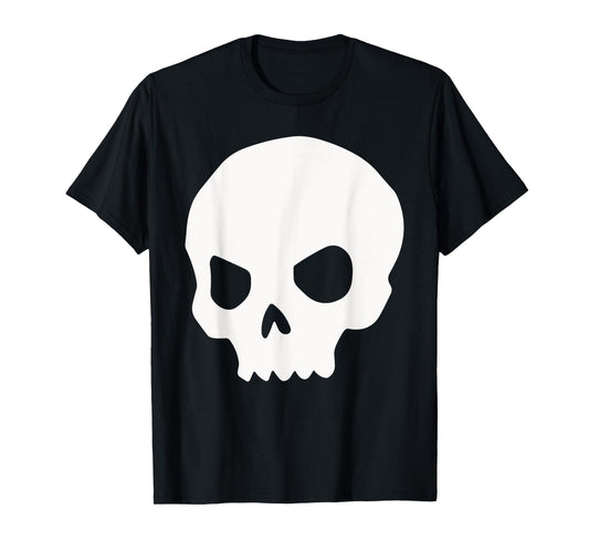 White Halloween Skeleton Silhouette Goth Punk Rock Skull T-Shirt