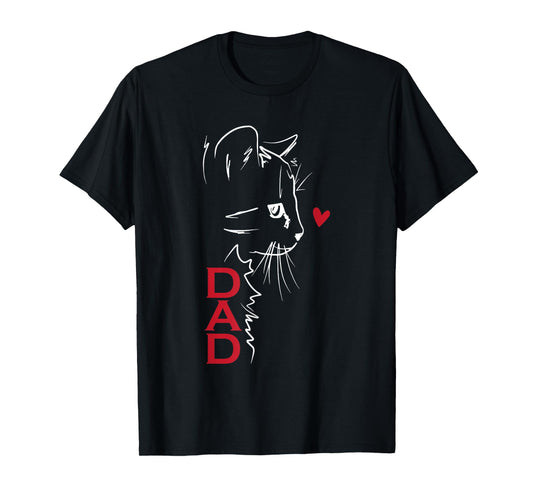 Cat Dad Fathers Day Kitten Lover Papa Grandpa Daddy Men T-Shirt