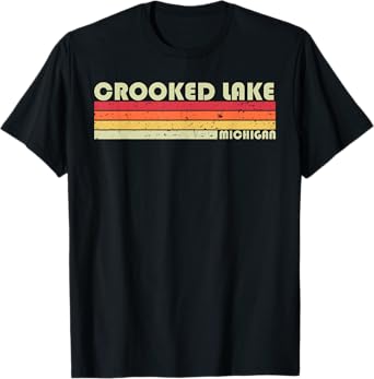 CROOKED LAKE MICHIGAN Funny Fishing Camping Summer Gift Men Women Kids T-Shirt