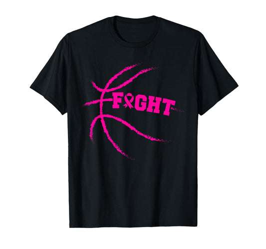Breast Cancer Fight Basketball Player Pink Ribbon Awareness T-Shirt