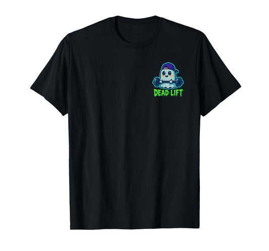 Dead Lift Funny Ghost Gym Halloween Weightlifting Pocket T-Shirt