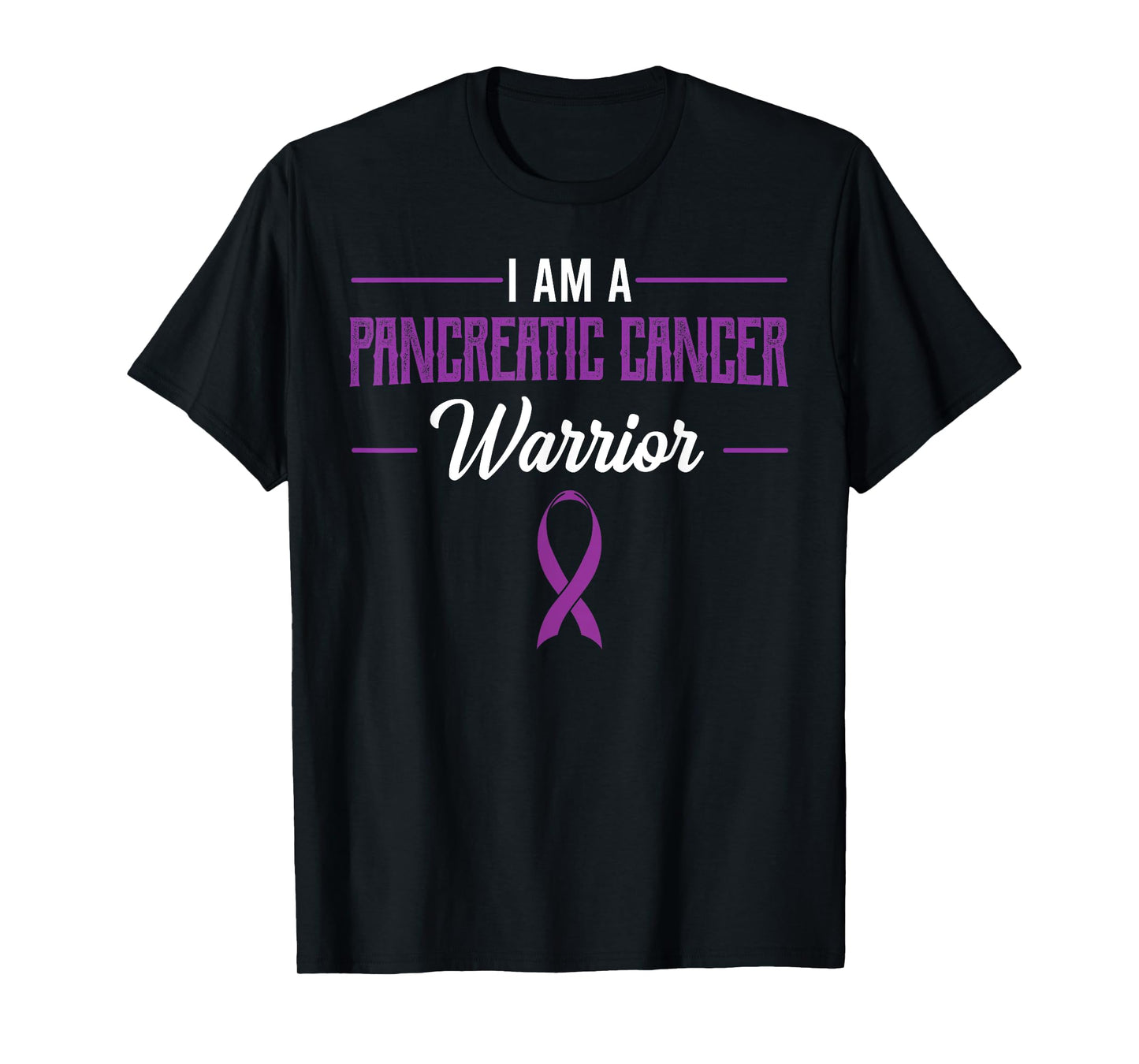 Pancreatic Cancer Warrior Neuroendocrine Tumor Purple Ribbon T-Shirt