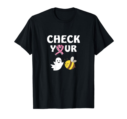 Womens Halloween Check Your Boo Bees T-Shirt