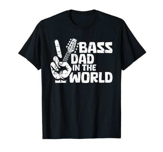 Bass Guitar Dad Fathers Day Guitarist Musician Papa Grandpa T-Shirt