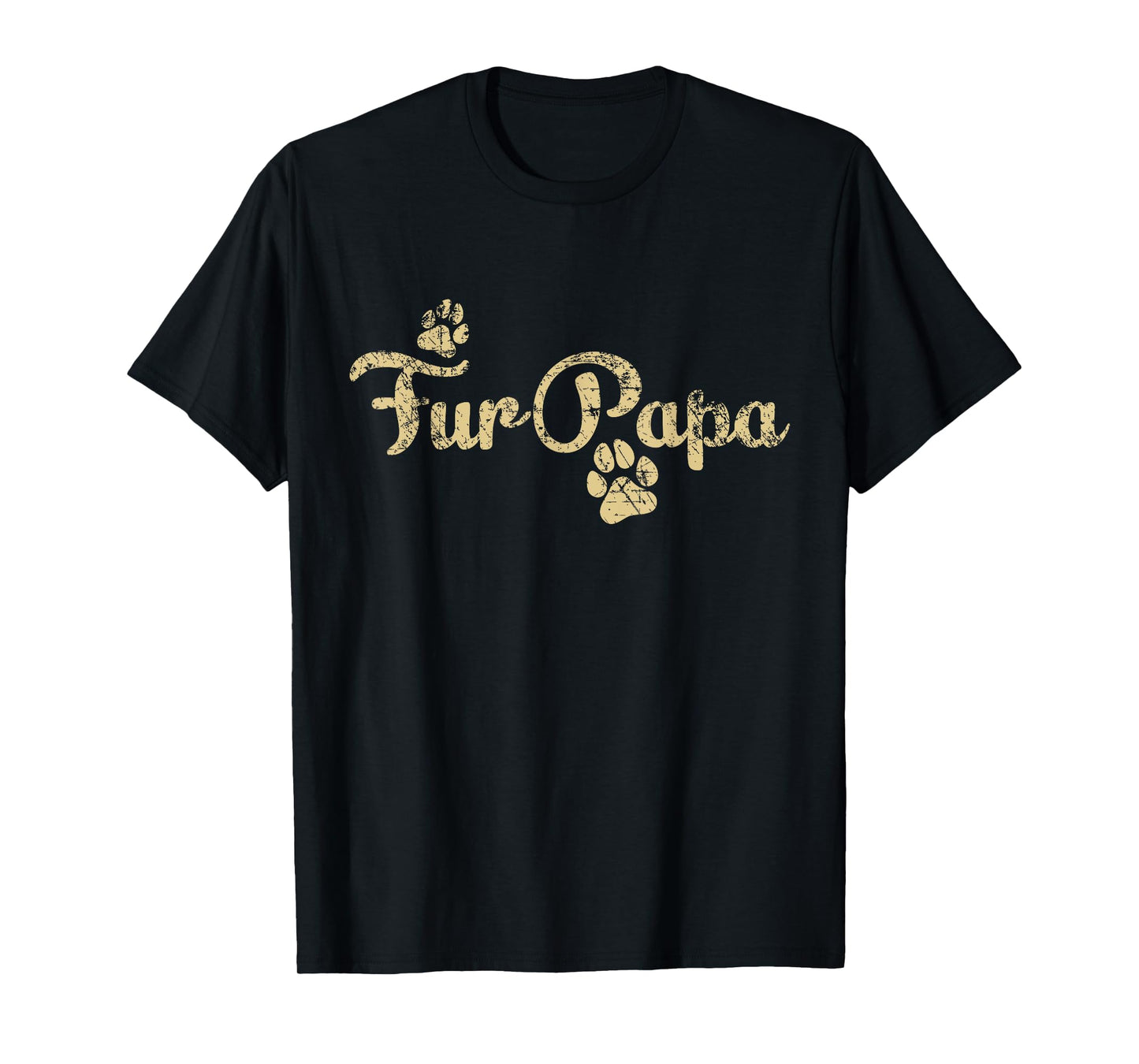 Fur Papa Cute Dog Cat Lover Dad Pawprint Gift T-Shirt for Men Women
