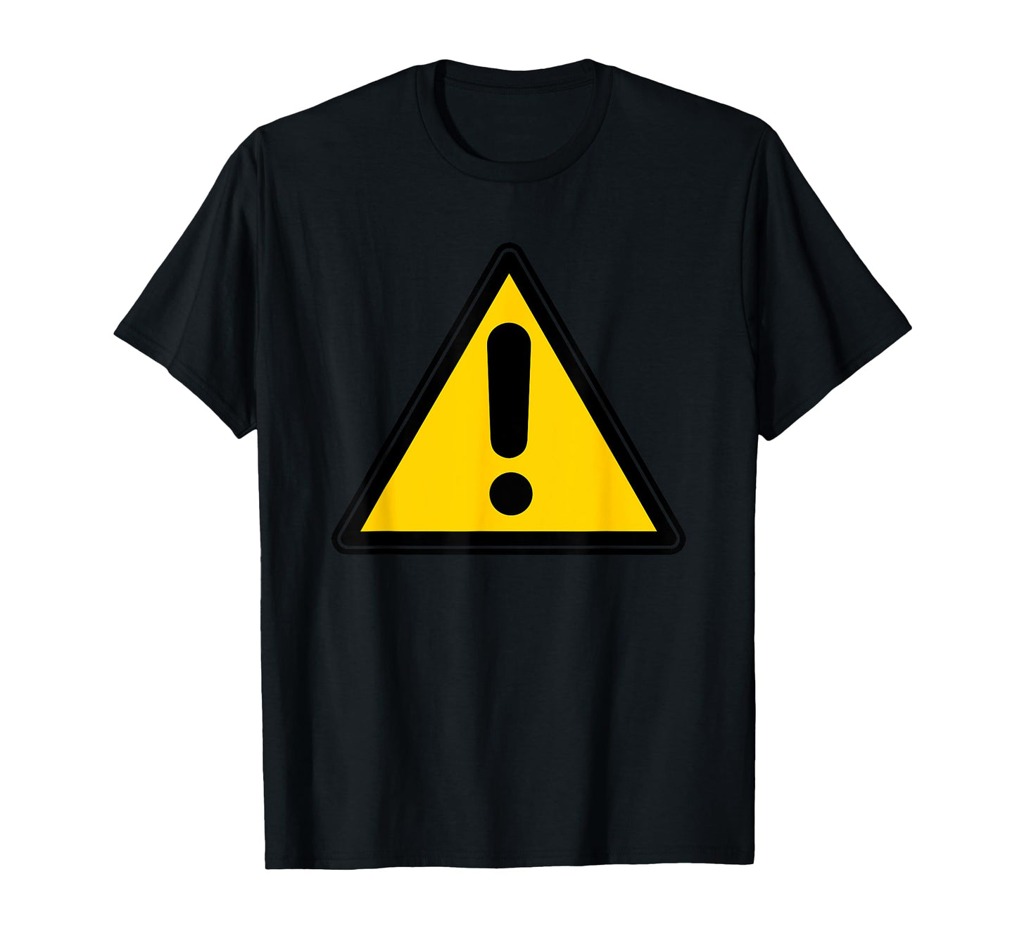 Yellow Caution Warning Exclamation Street Sign Triangle T-Shirt