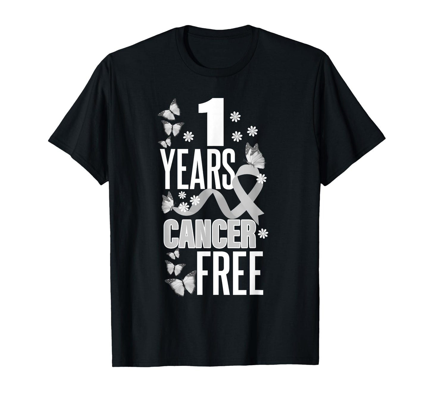 1 Year Cancer Free For Lungs Cancer Awareness T-Shirt