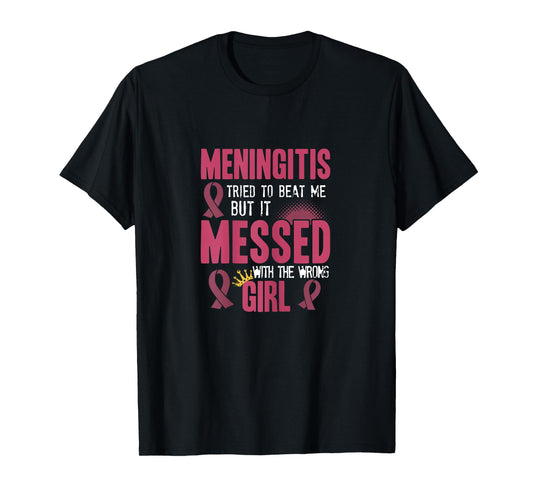 Meningitis Awareness survivor Girl Burgundy Ribbon T-Shirt
