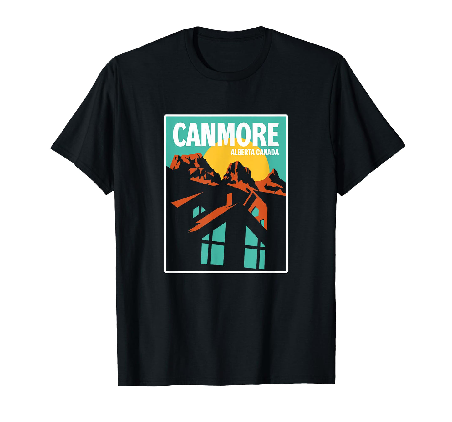 Retro Canada Alberta Canmore Three Sisters Mountains Gift T-Shirt