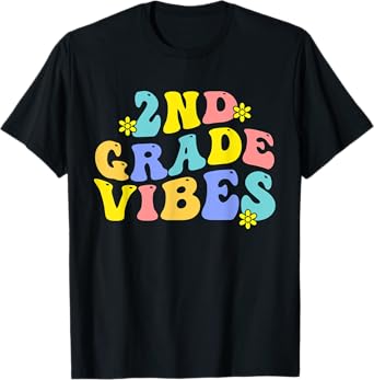 2nd Grade Vibes Back to School Teacher Boys Girls T-Shirt