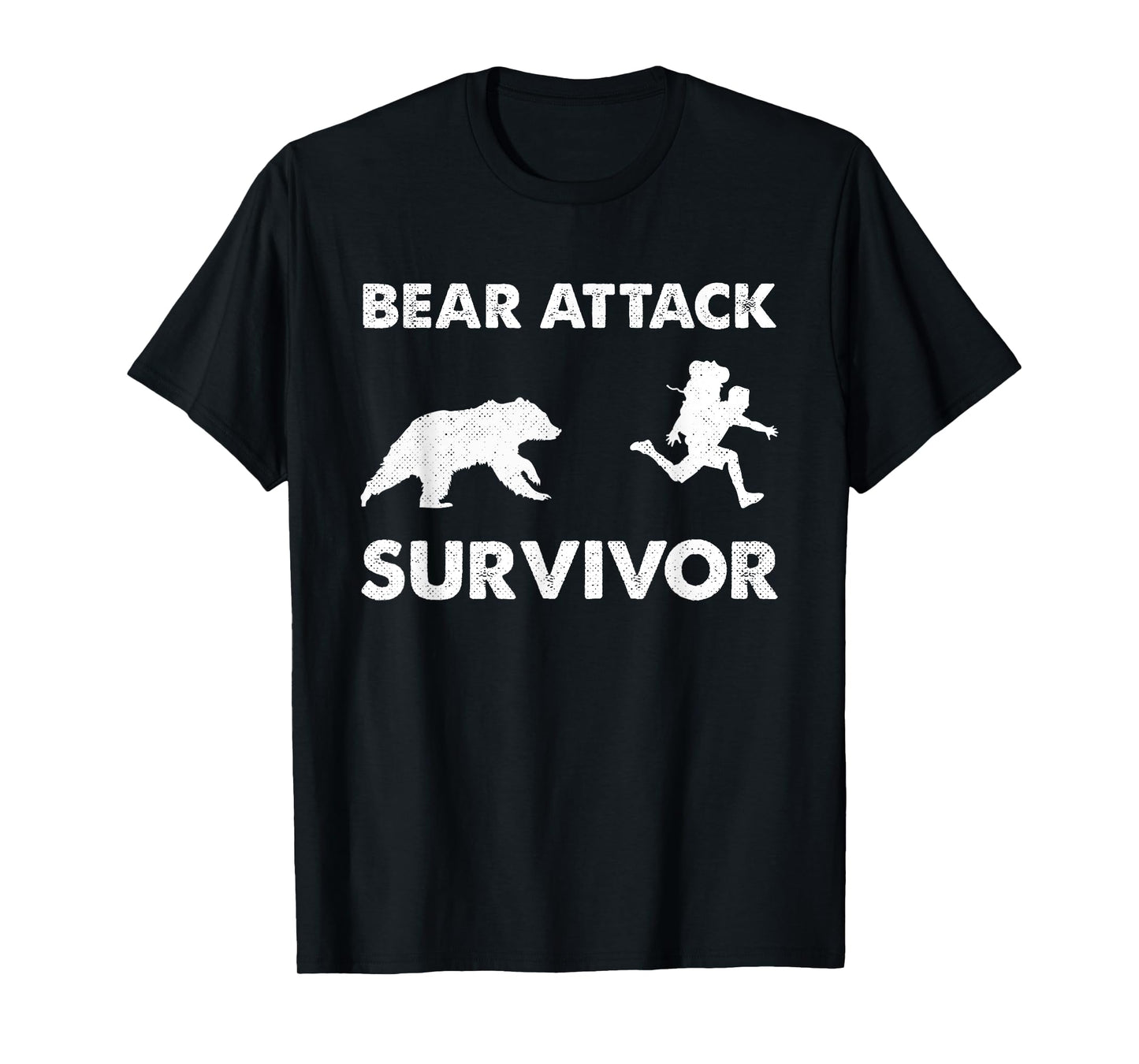 Bear Attack Survivor Funny Retro Outdoors Hiker Comper Biker T-Shirt