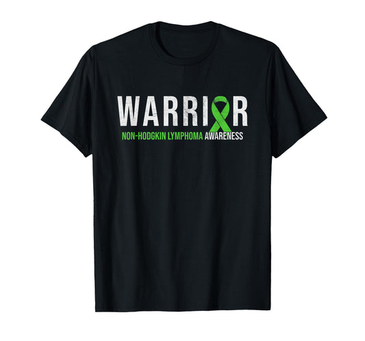 Warrior - Non Hodgkin Lymphoma Cancer Awareness Green Ribbon T-Shirt