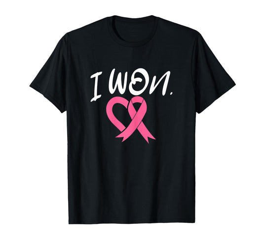 I Won Breast Cancer Awareness Support Pink Ribbon Survivor T-Shirt
