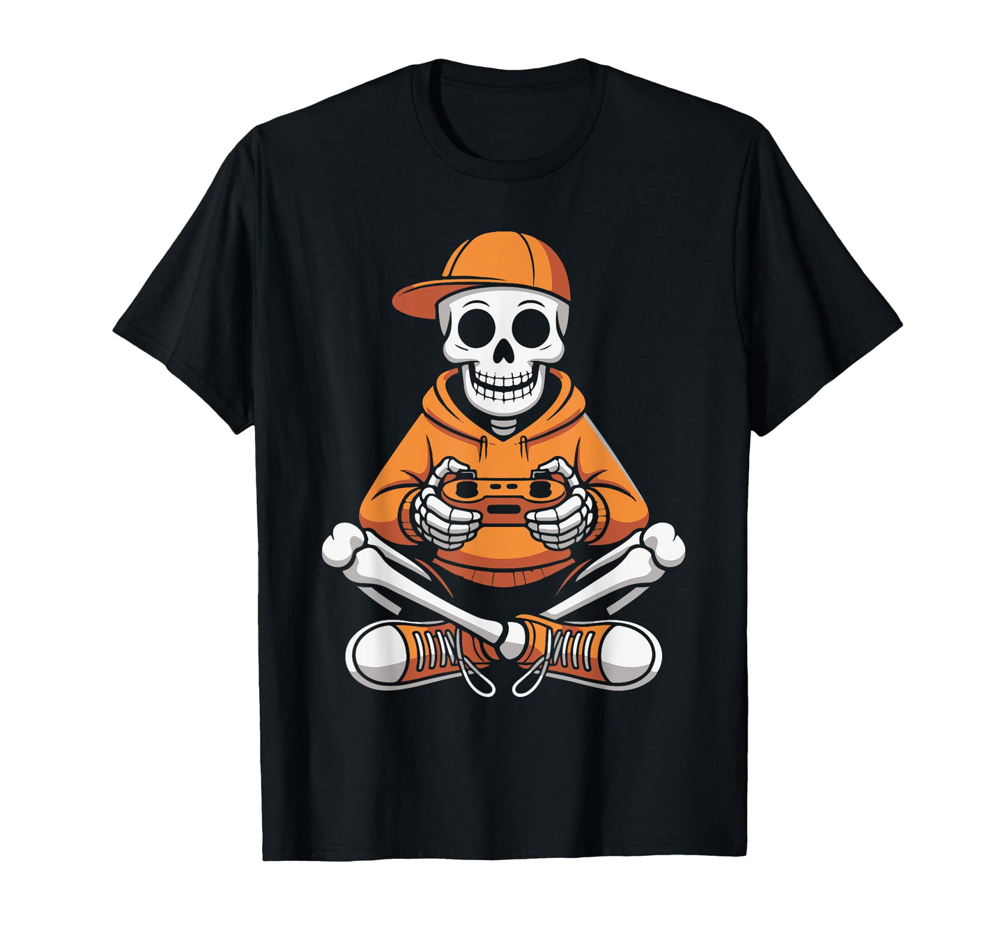 Wicked Skeleton Gamer Video Gaming Night Funny Halloween Fun T-Shirt