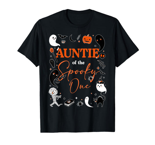Auntie of The Spooky One Girl First Birthday Pink Halloween T-Shirt
