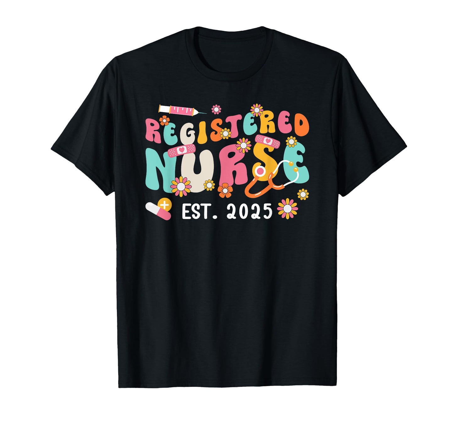 Groovy Registered Nurse 2025 RN Graduation RN Graduate 2025 T-Shirt