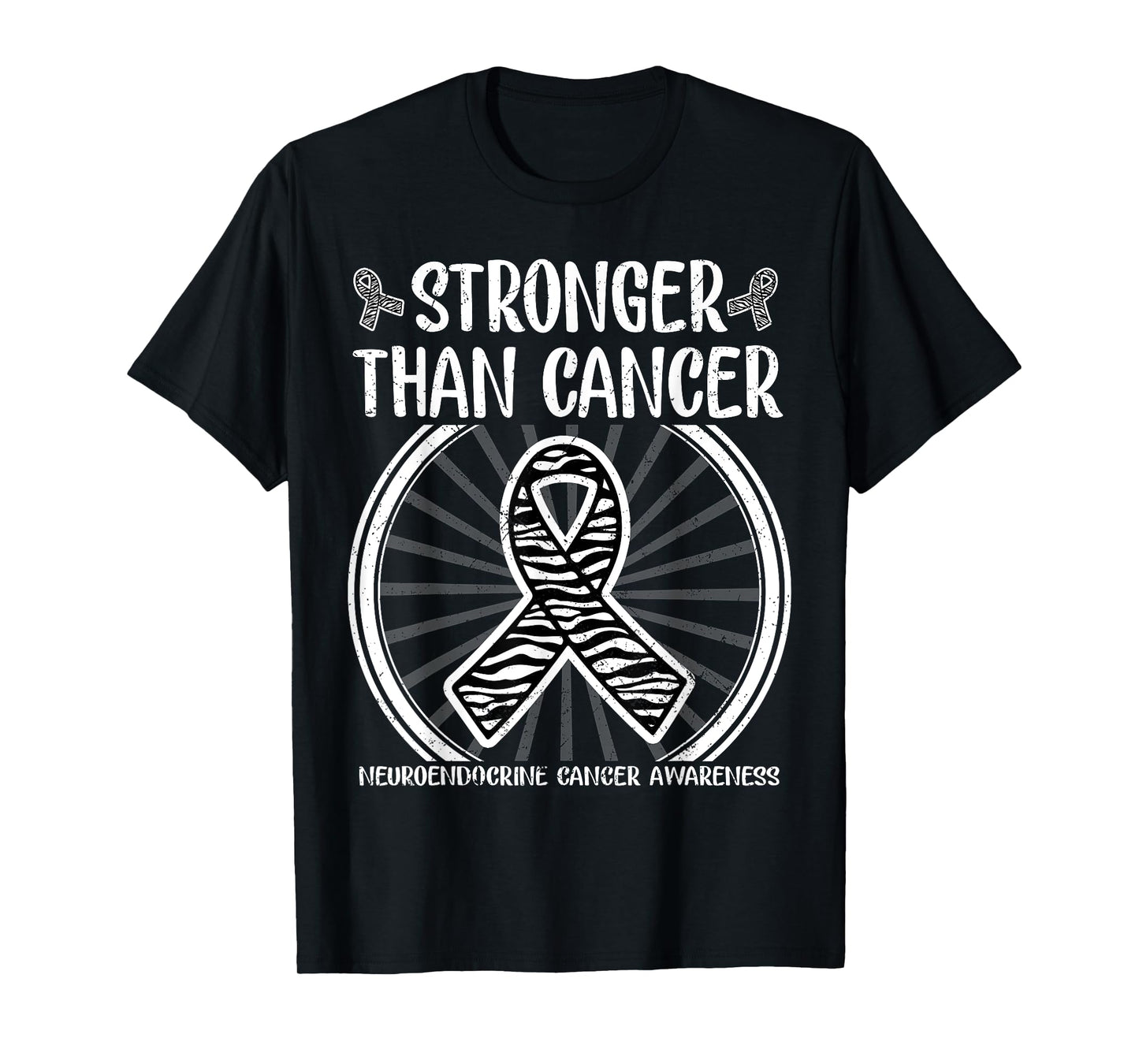 Stronger than cancer neuroendocrine Awareness Zebra ribbon T-Shirt