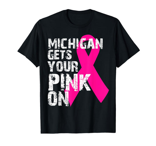Breast Cancer Awareness Tshirt Survivor Fight Like MICHIGAN T-Shirt