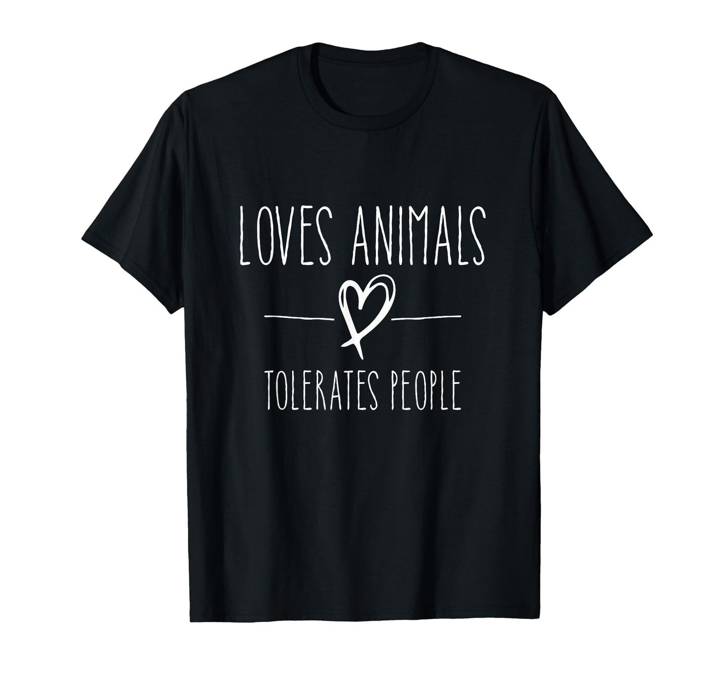 loves animals tolerates people friends Cat Lover & Dog Love T-Shirt