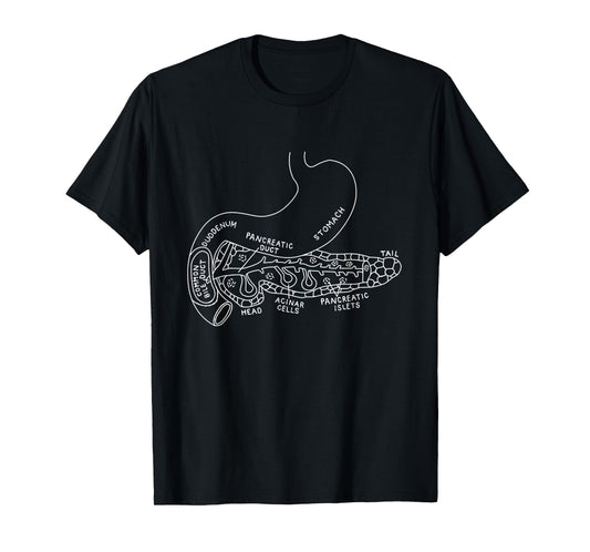 Pancreas Anatomy Pancreatic Pancreatitis Endocrinologist T-Shirt
