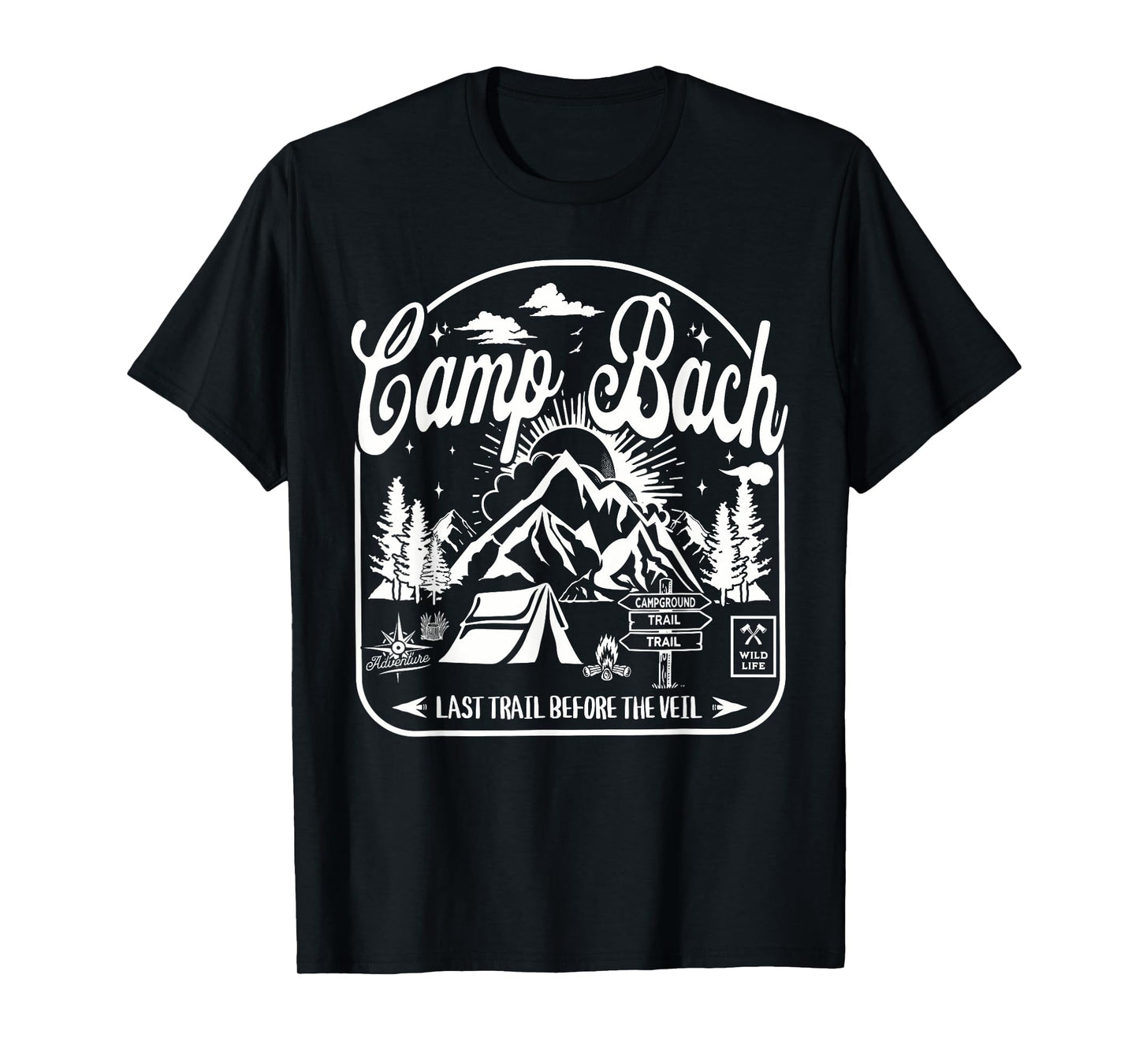 Last Trail Before The Veil Camp Bachelorette Party Matching T-Shirt