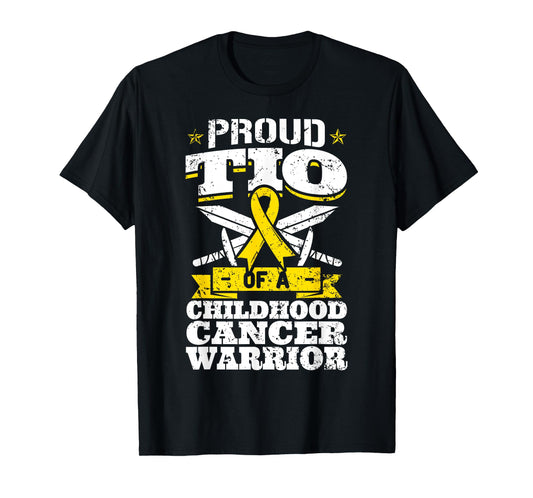 Prou Tio Of A Childhood Cancer Warrior Awareness Uncle T-Shirt