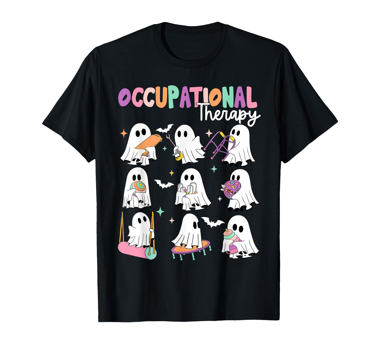OT Occupational Therapy Halloween Retro Ghost OT Halloween T-Shirt