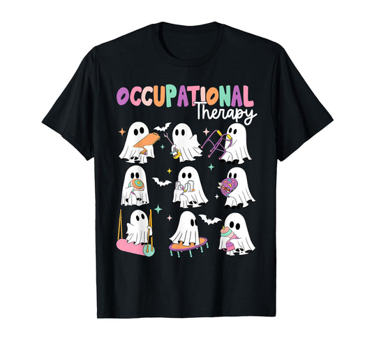 OT Occupational Therapy Halloween Retro Ghost OT Halloween T-Shirt