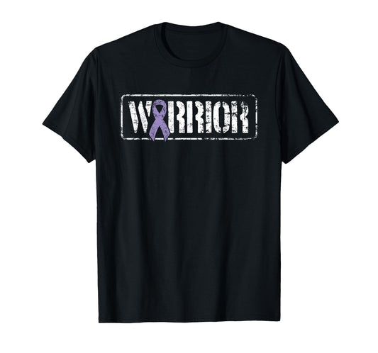Testicular Cancer Warrior - Purple Military Style Ribbon T-Shirt
