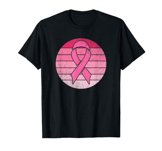 Vintage Pink Ribbon Breast Cancer Awareness Costume Retro T-Shirt