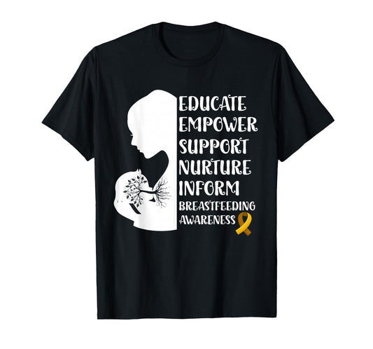 Breastfeeding Awareness Family USA Breast Milk Lactation T-Shirt