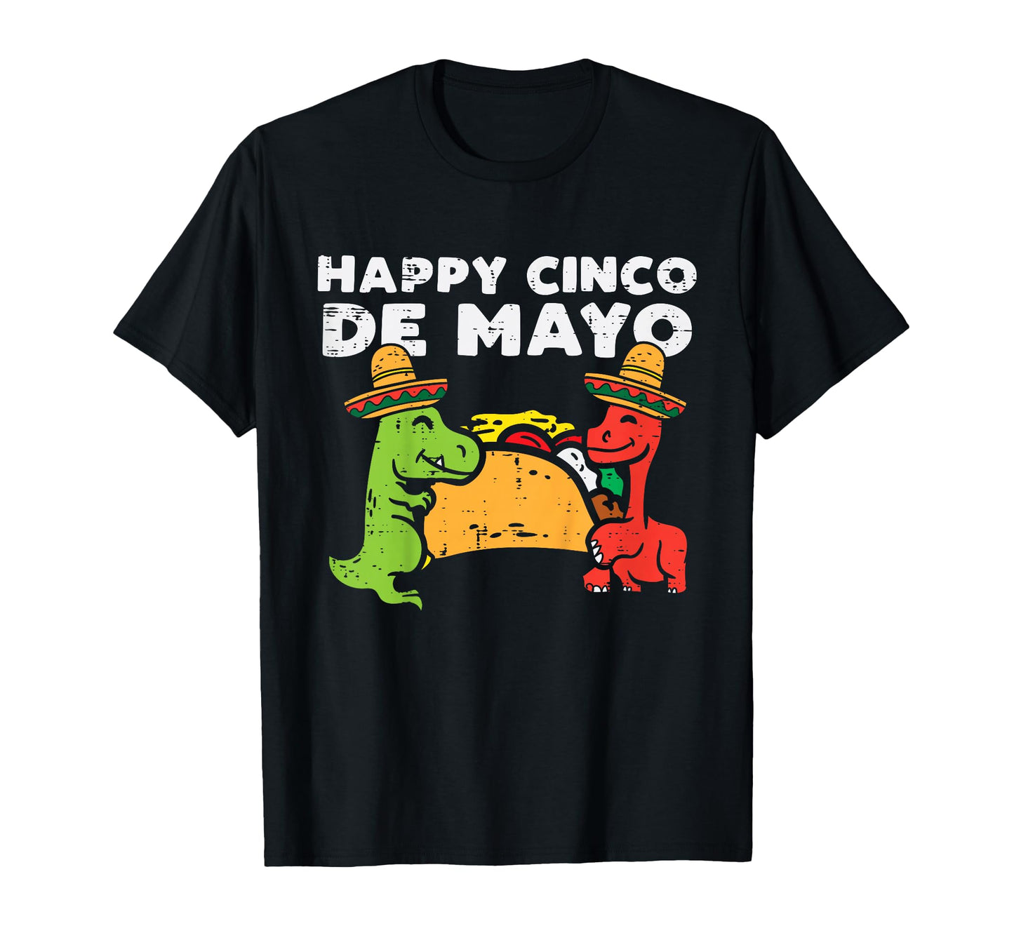 Kids Happy Cinco De Mayo Dinos Taco Mexican Kids Toddler Boys T-Shirt