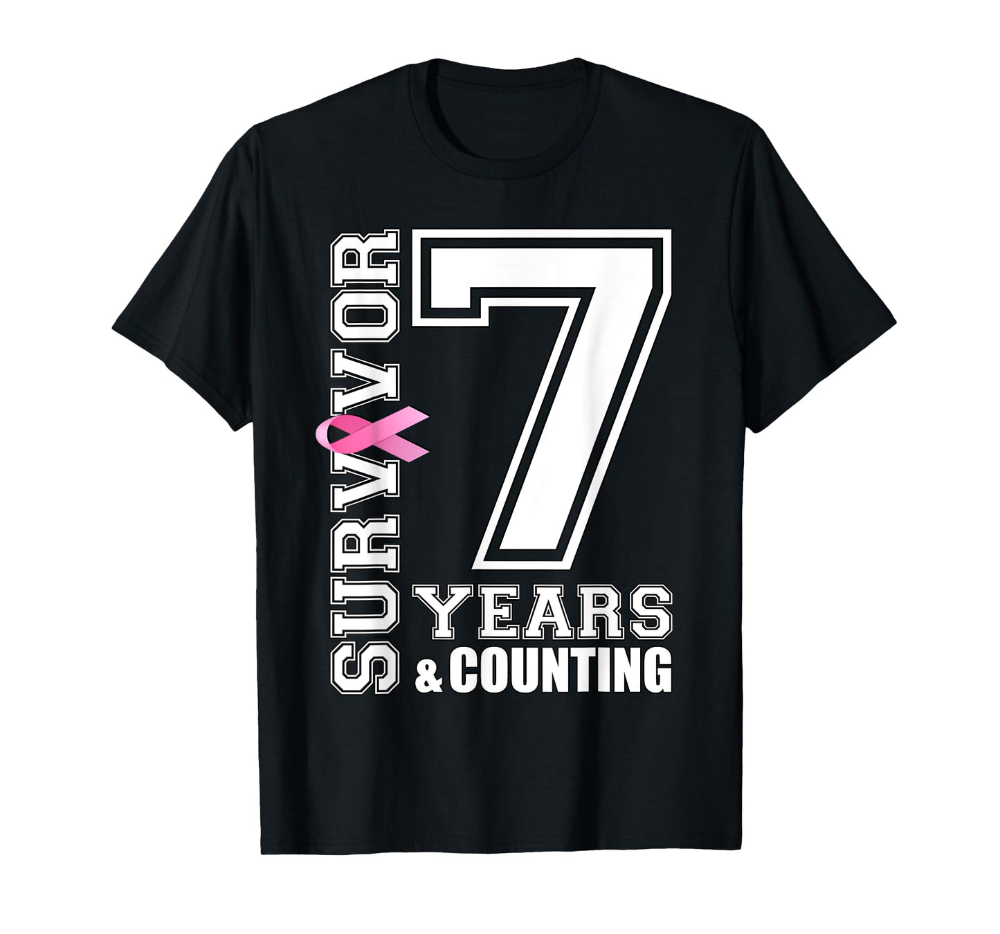 7 Years Breast Cancer Survivor Pink Ribbon Gifts For Women T-Shirt