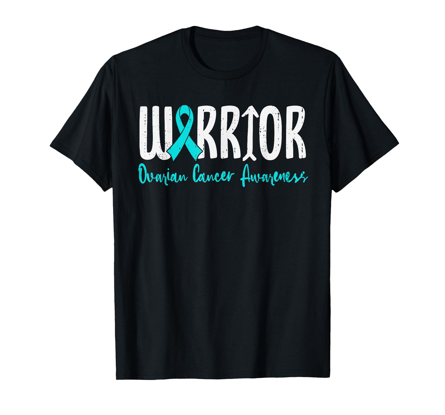 Ovarian Cancer Warrior Awareness Ribbon Teal Survivor T-Shirt