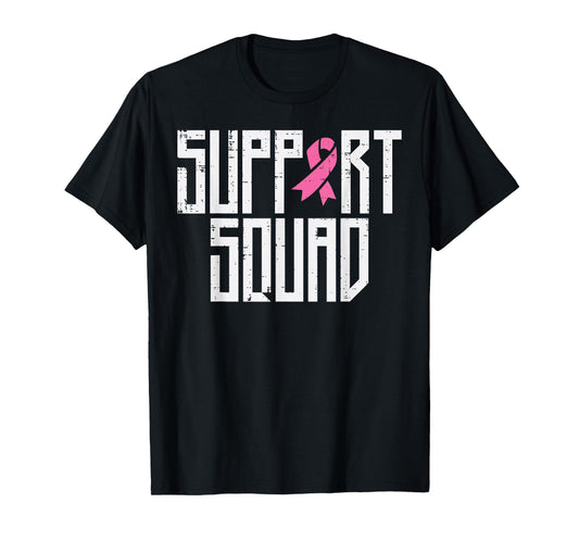 Support Squad Pink Ribbon Family Breast Cancer Awareness T-Shirt