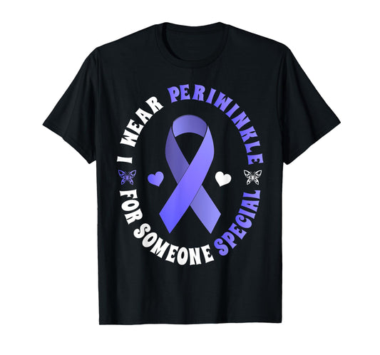 I Wear Periwinkle For Someone Special T-Shirt Cancer Ribbon T-Shirt