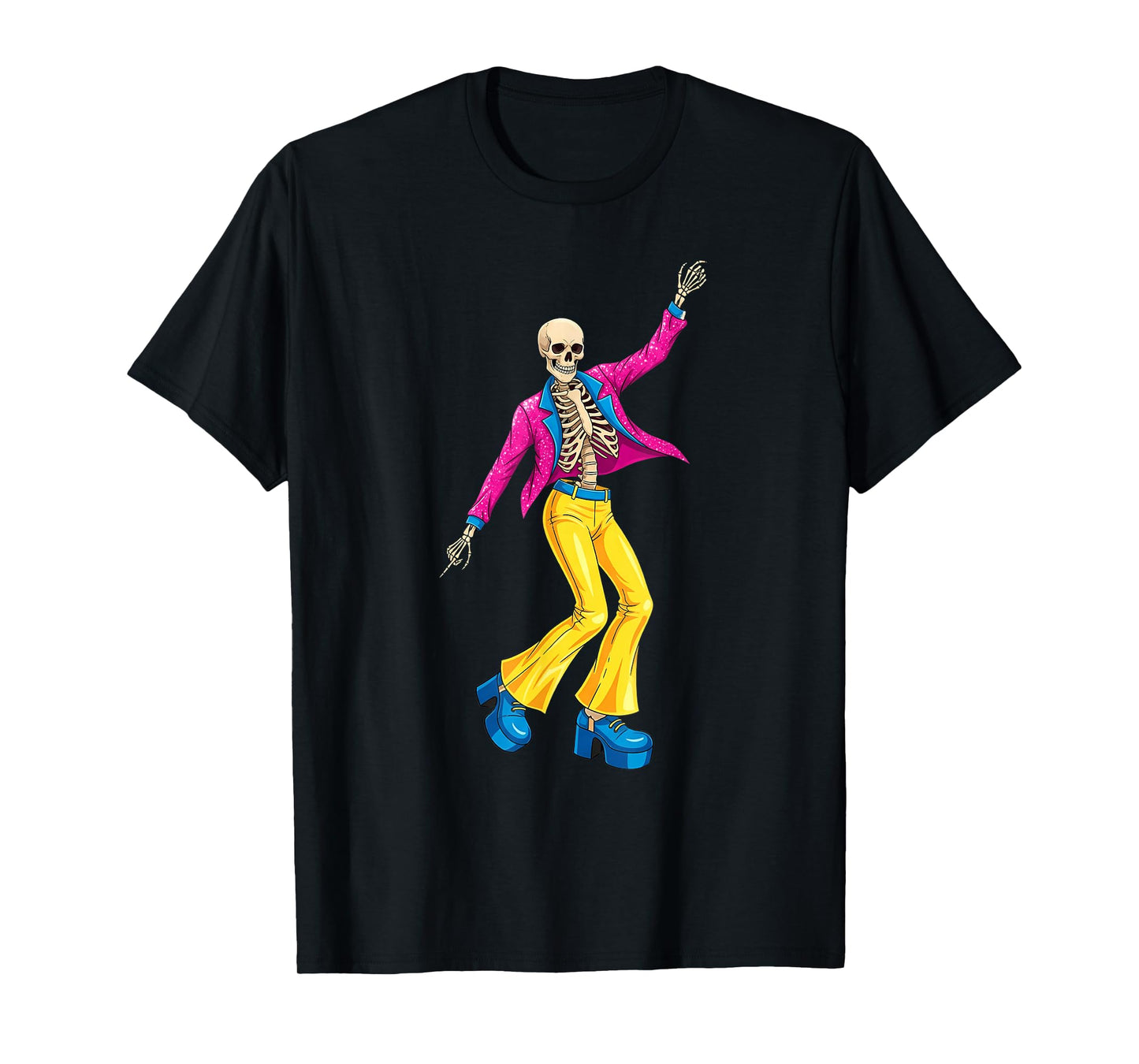 Disco Skeleton Retro Dance Halloween T-Shirt