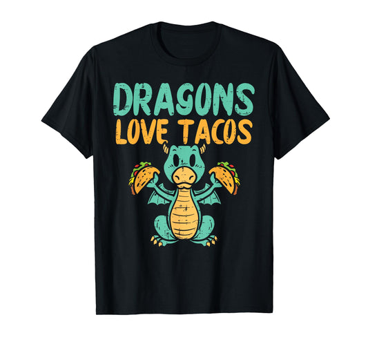 Dragons Love Tacos Cute Cinco De Mayo Mexican Food Kids Boys T-Shirt