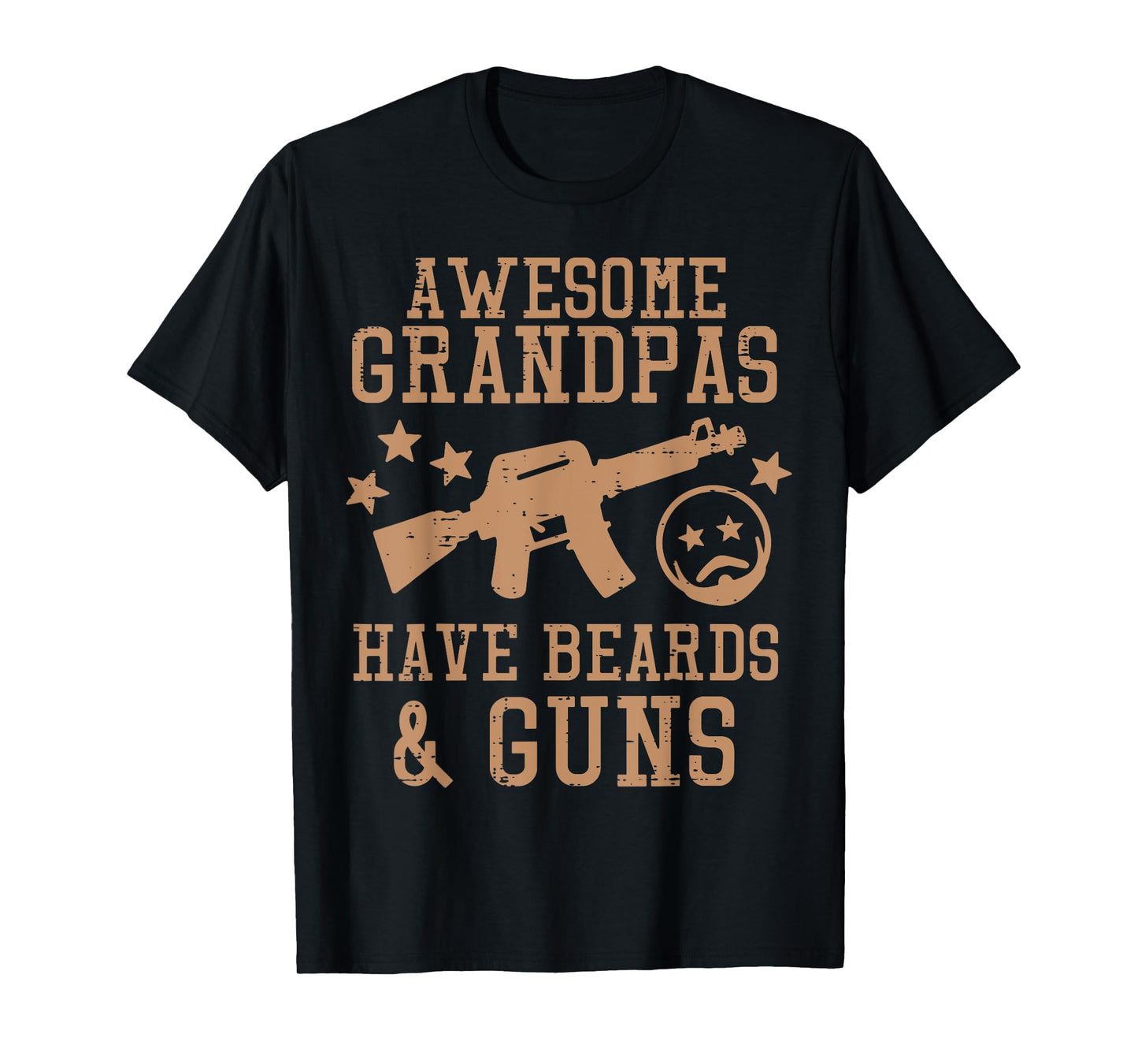 Awesome Grandpas Have Beards Guns Funny Fathers Day Pawpaw T-Shirt