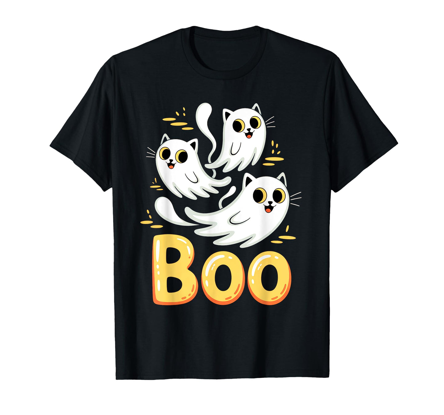 CAT Ghost Boo Cute Kitty Cats Lover Halloween Women Men T-Shirt