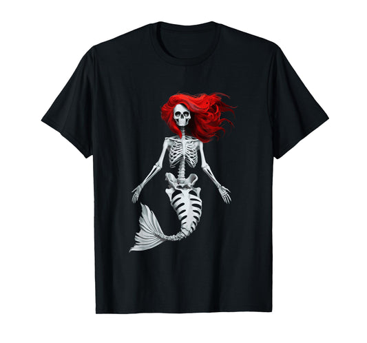 Skeleton Mermaid Halloween T-Shirt