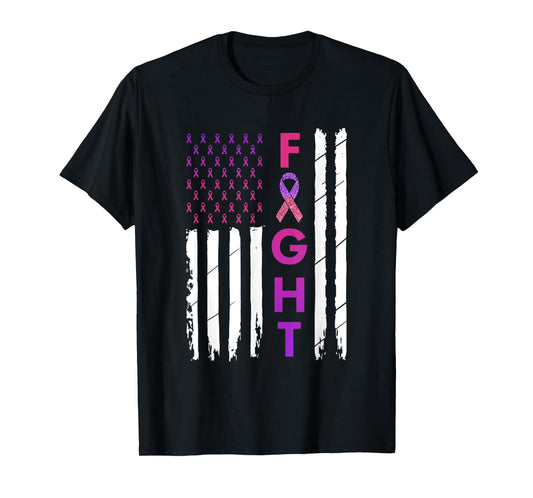 Breast Cancer & Domestic Violence Awareness Fight Survivor T-Shirt