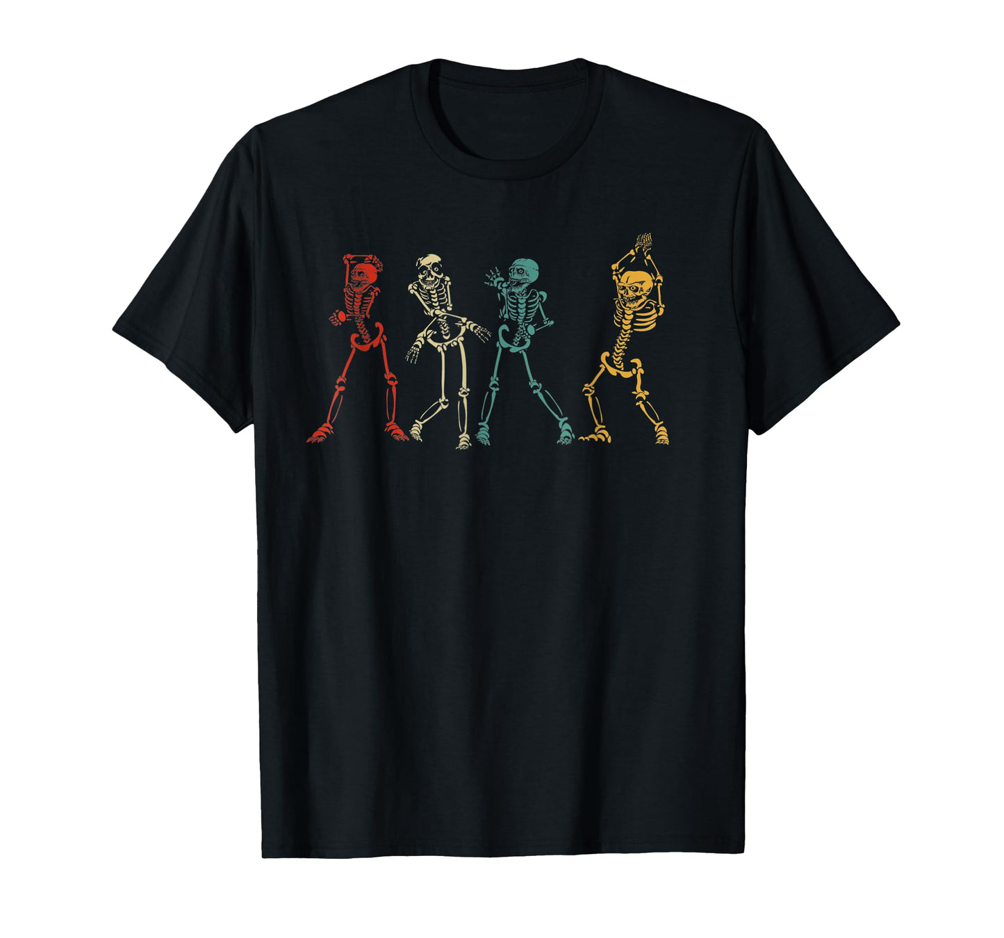 Halloween Dancing Skeletons Have a Spooky Day Funny Retro T-Shirt