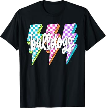 Bulldogs Checkered Mascot Back To School Team Spirit T-Shirt