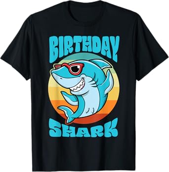 Birthday Kid Shark Party Boys Toddler Family Matching T-Shirt