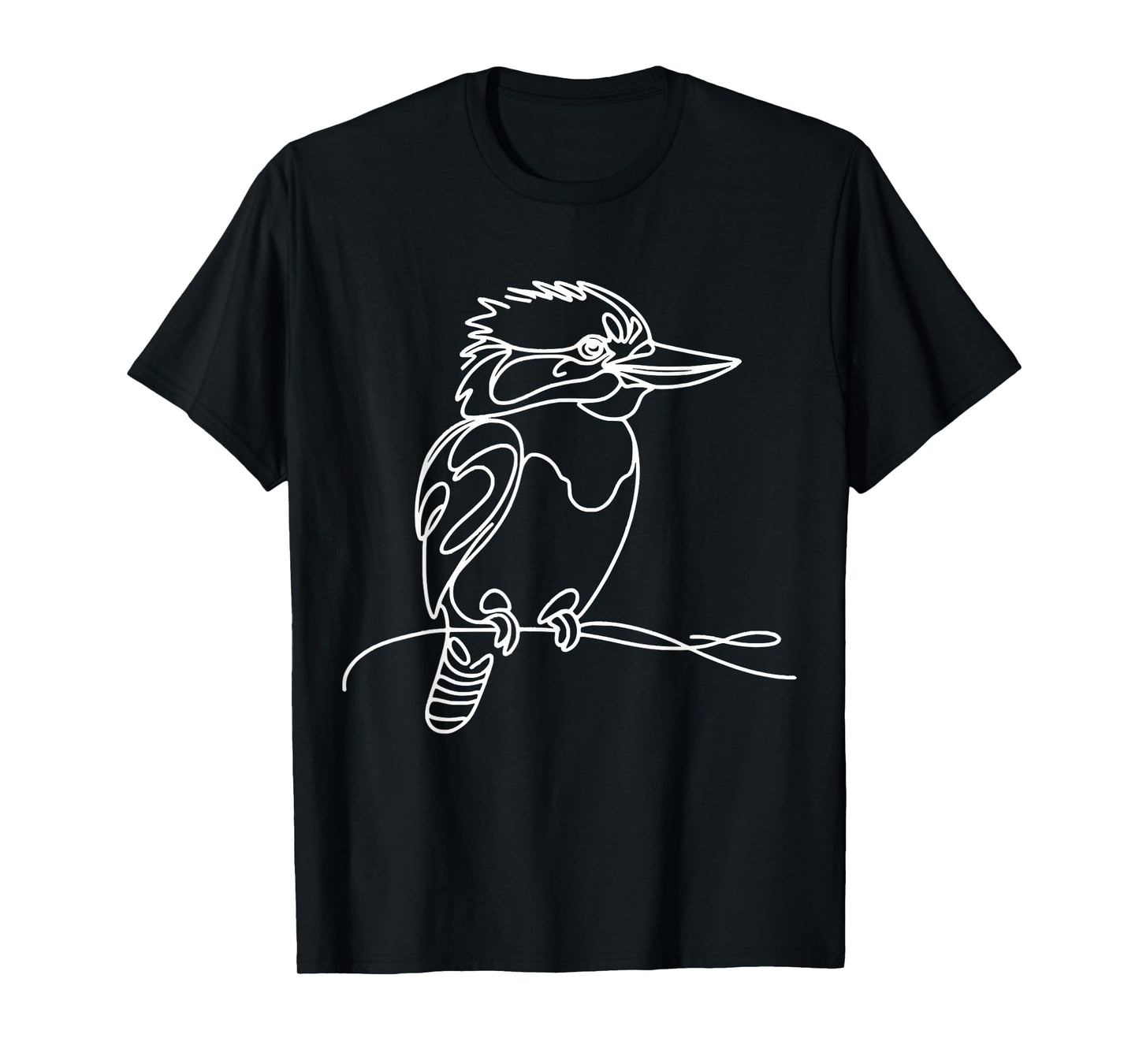 Line Art Bird Ornithologist Kookaburra T-Shirt