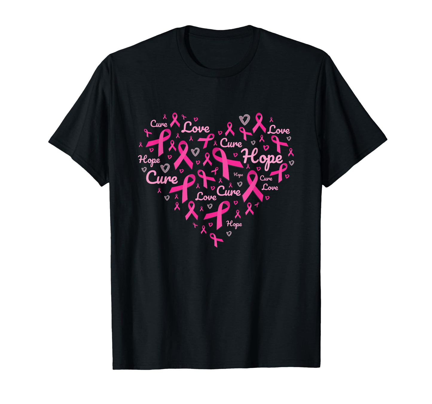 Breast Cancer Awareness Heart Pink Ribbon Support Squad T-Shirt